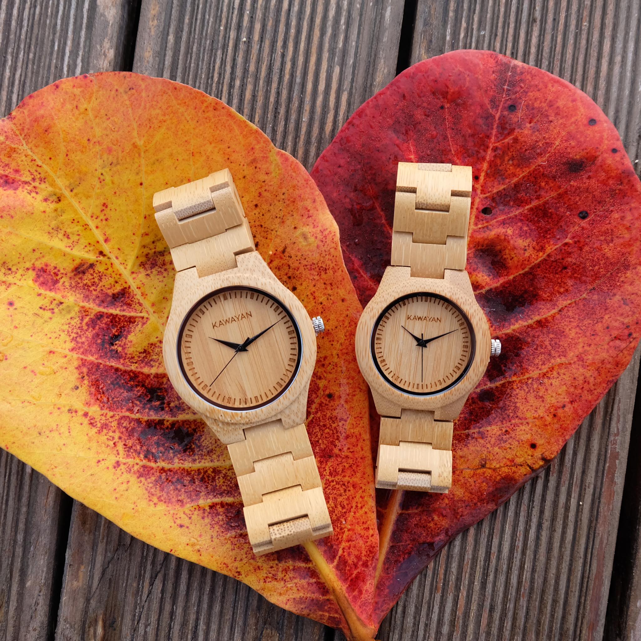 The Hickory All Bamboo Couple Watch